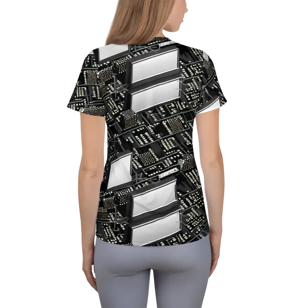 Electro Essence on Women's Athletic T-Shirt — Back