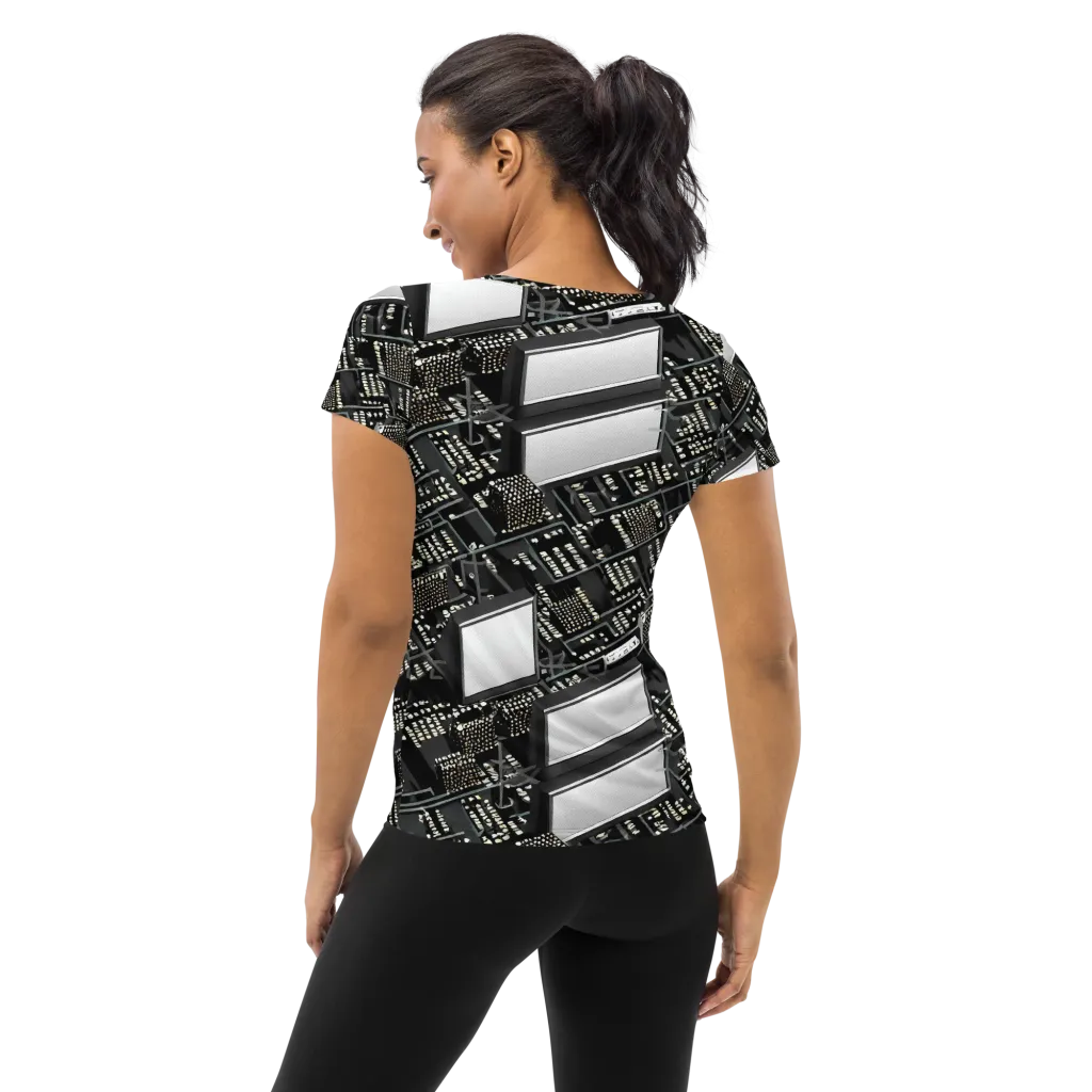 Electro Essence on Women's Athletic T-Shirt — Back