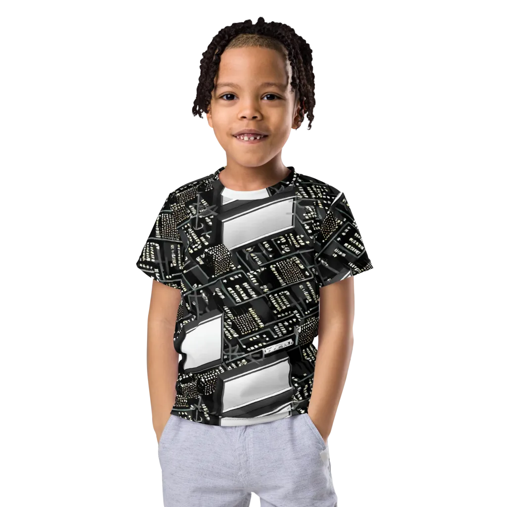 Electro Essence on Kids Crew Neck T-Shirt — Front