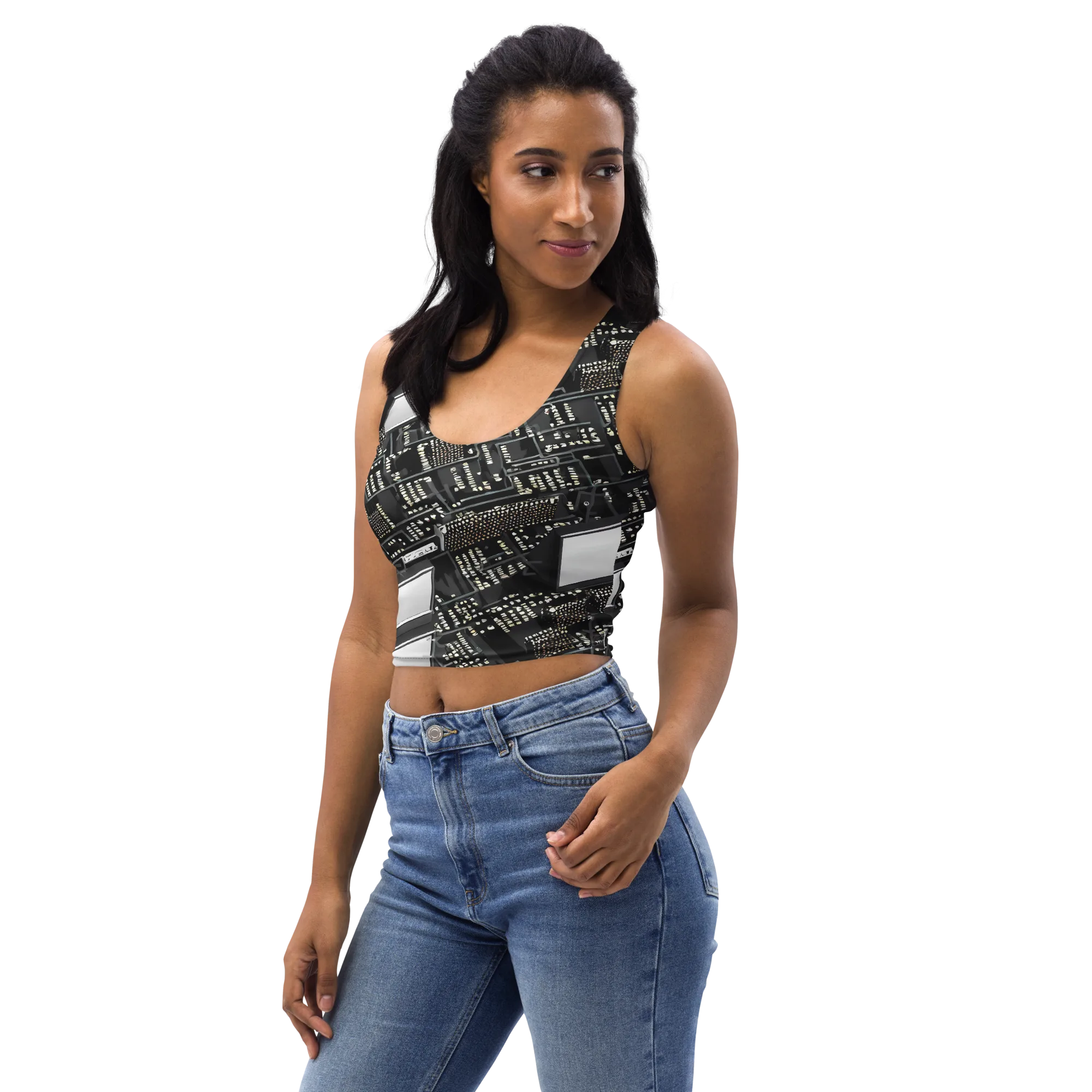 Electro Essence on Crop Top — Left Front