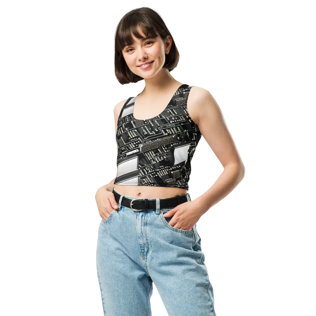 Electro Essence on Crop Top — Front