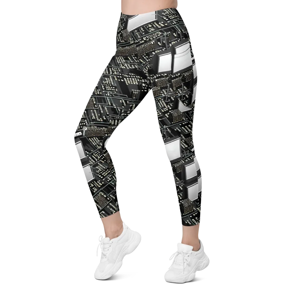 Electro Essence on Leggings with Pockets — Left Front