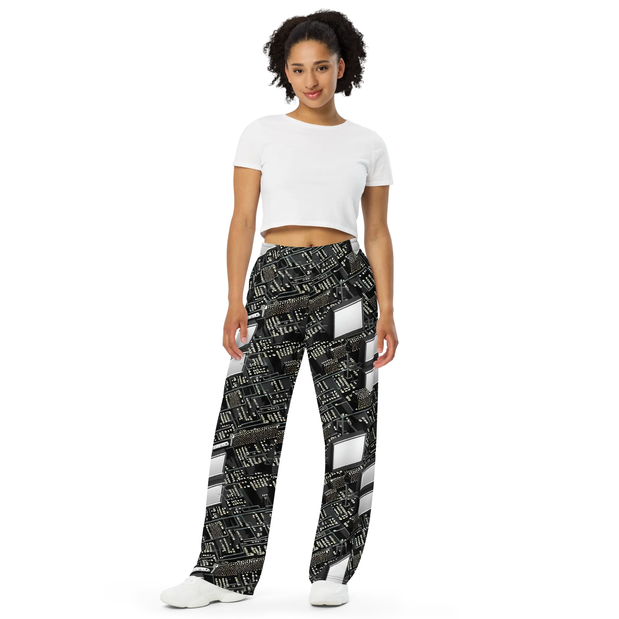 Electro Essence on Wide-Leg Pants — Front