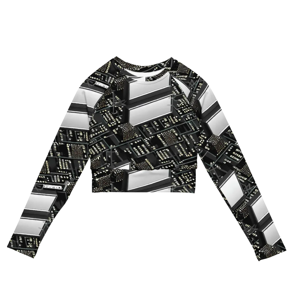 Electro Essence on Long Sleeve Crop Top — Front