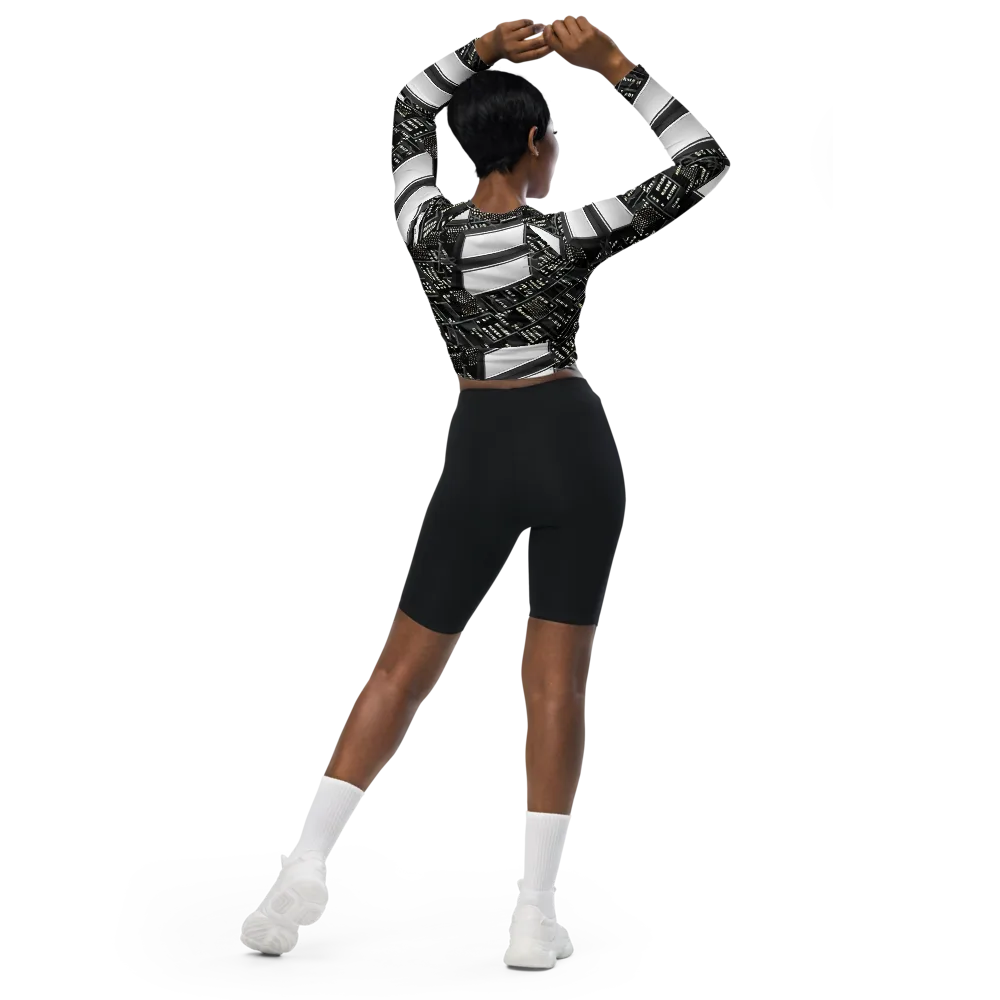 Electro Essence on Long Sleeve Crop Top — Back