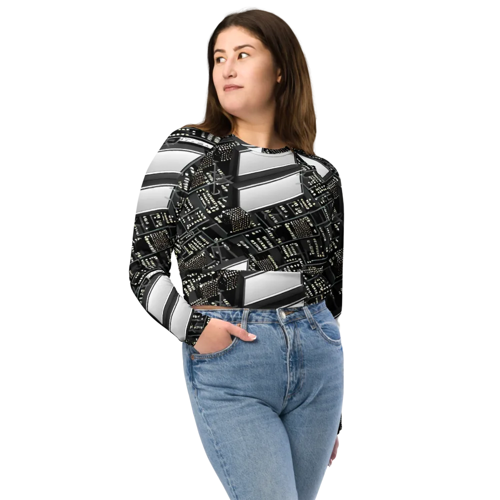Electro Essence on Long Sleeve Crop Top — Front