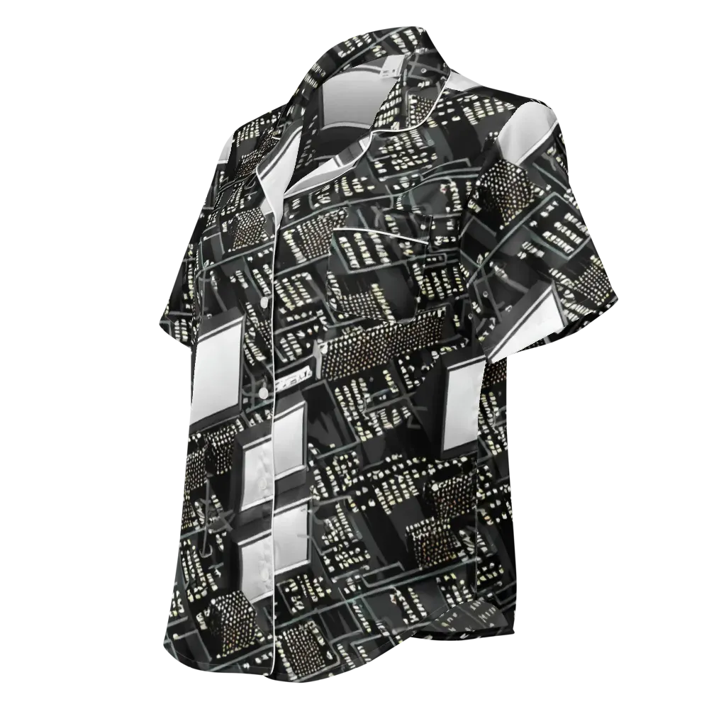 Electro Essence on Women's Short Sleeve Pajama Top — Left Front
