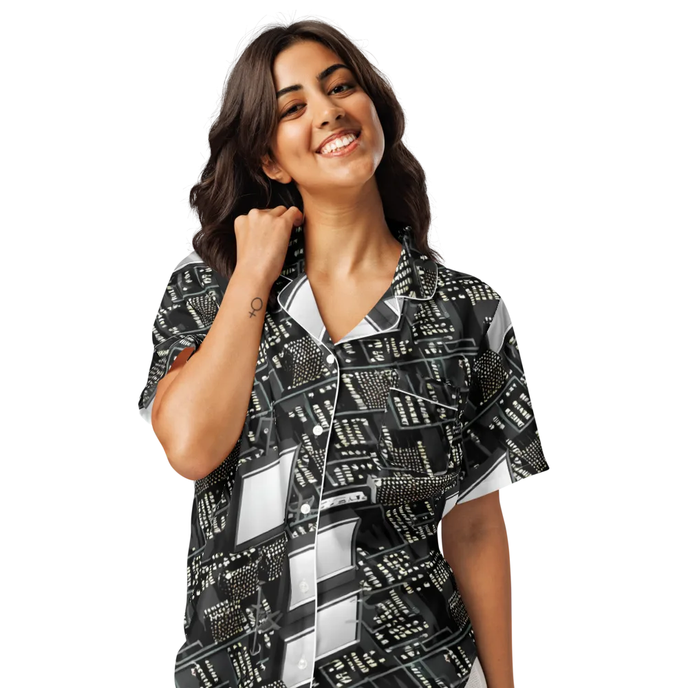Electro Essence on Women's Short Sleeve Pajama Top — Front