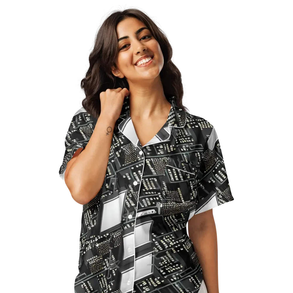 Electro Essence on Women's Short Sleeve Pajama Top — Front