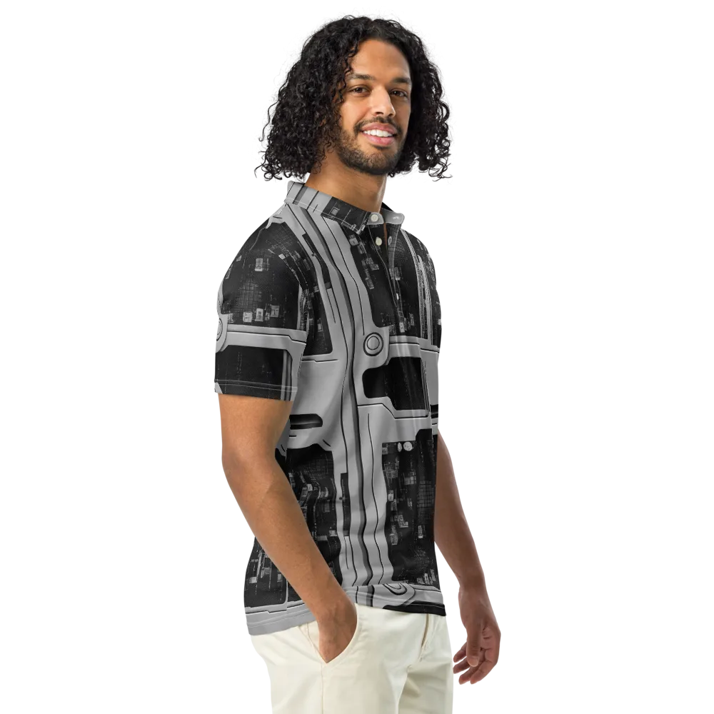Concrete Harmony on Men's Slim Fit Polo Shirt — Right Front