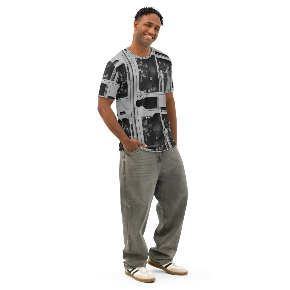 Concrete Harmony on Men's Cotton Crew Neck T-Shirt — Right Front