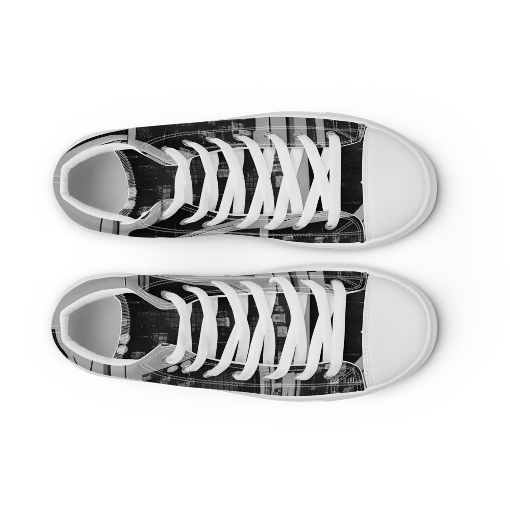 Concrete Harmony on Men's High Top Canvas Shoes — Front