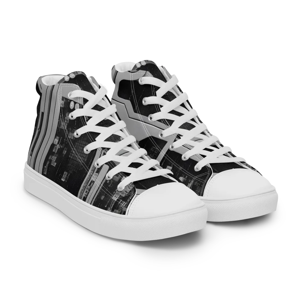 Concrete Harmony on Men's High Top Canvas Shoes — Right Front