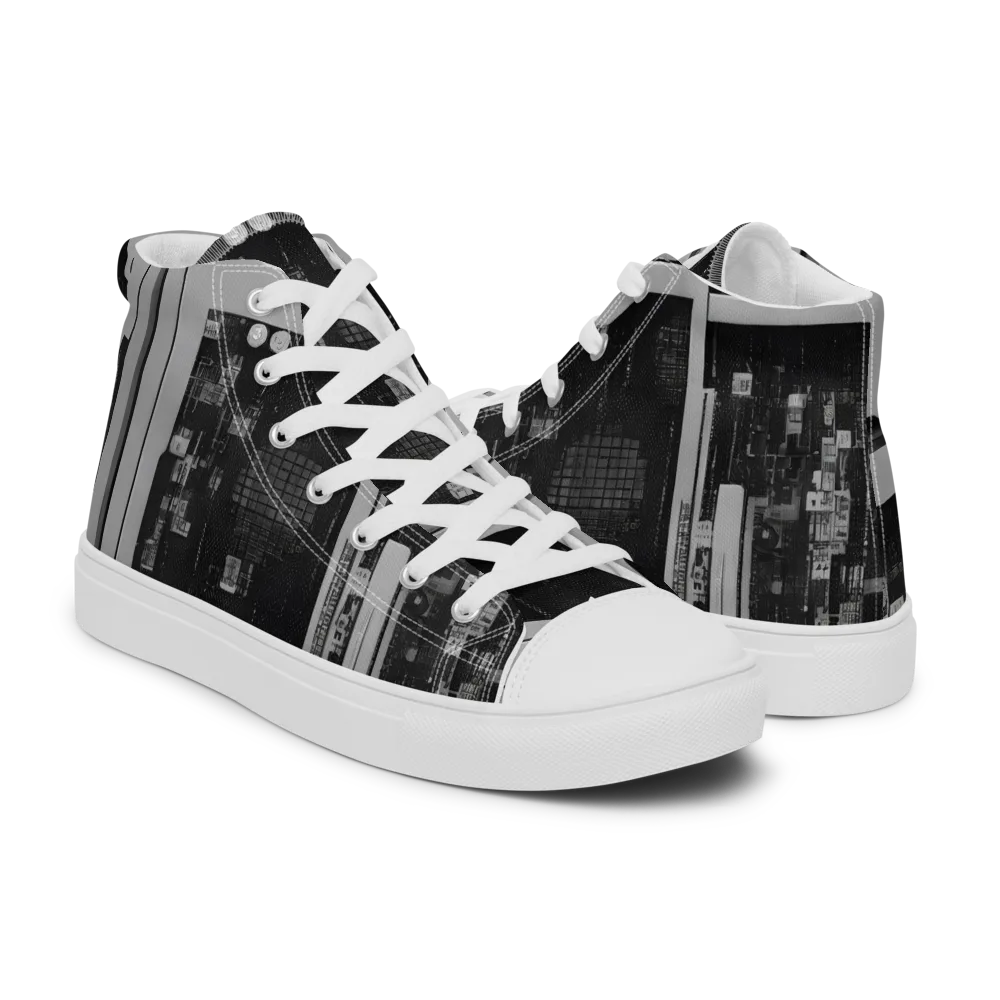 Concrete Harmony on Men's High Top Canvas Shoes — Right