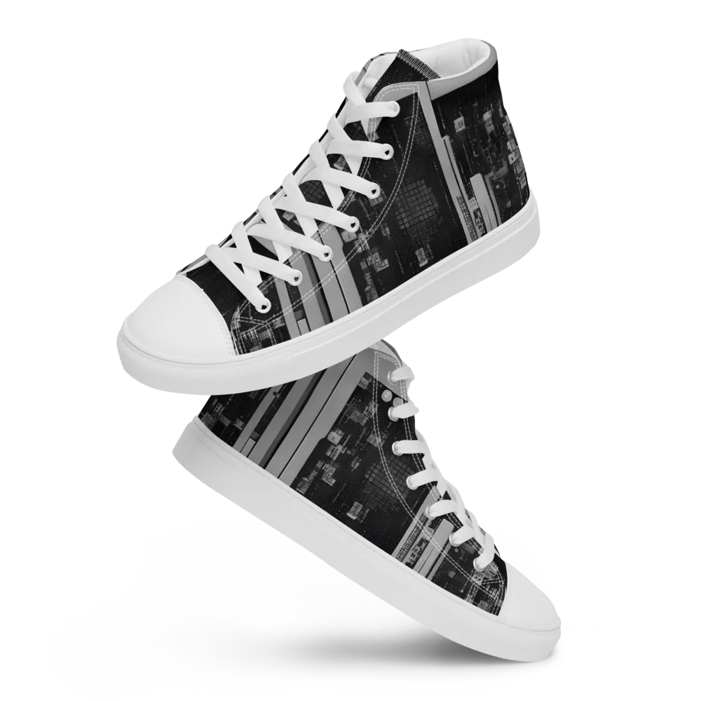 Concrete Harmony on Men's High Top Canvas Shoes — Front