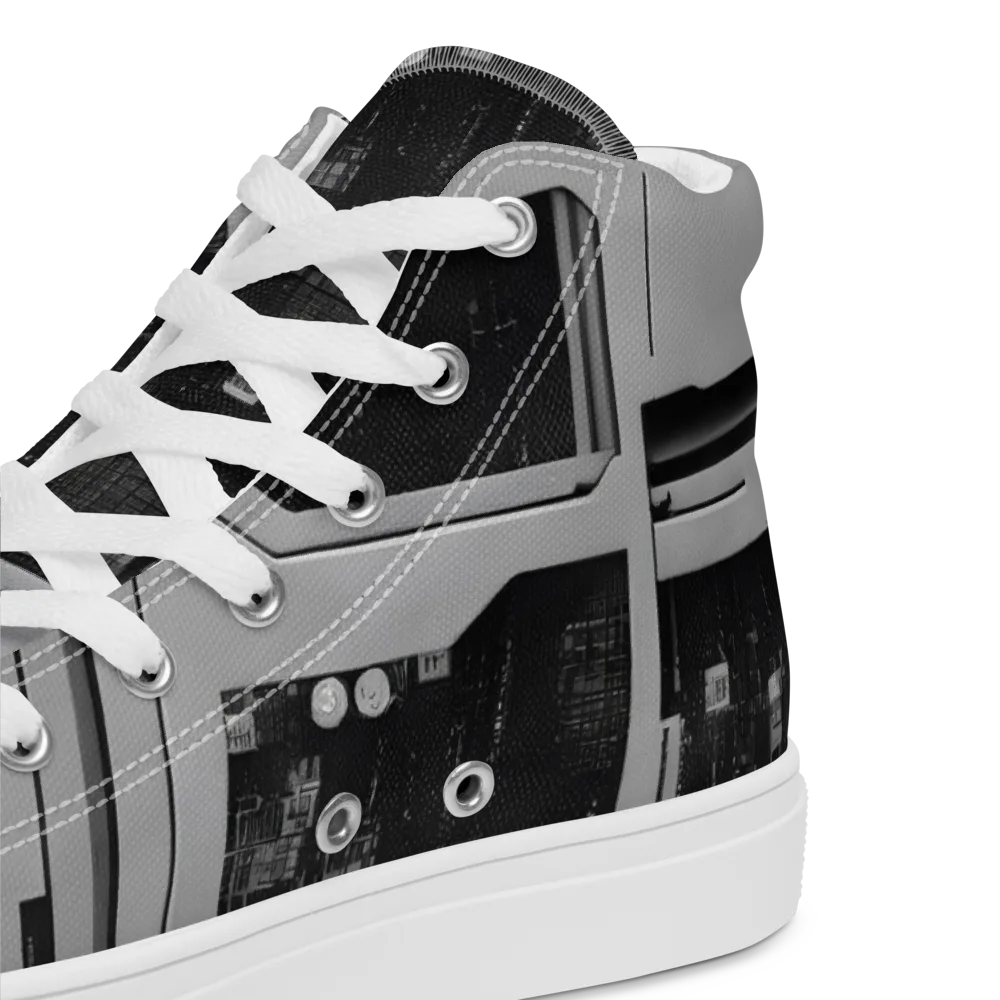 Concrete Harmony on Men's High Top Canvas Shoes — Product details 2