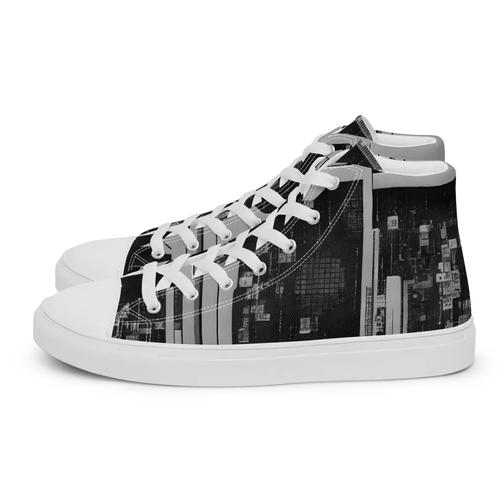 Concrete Harmony on Women's High Top Canvas Shoes — Left
