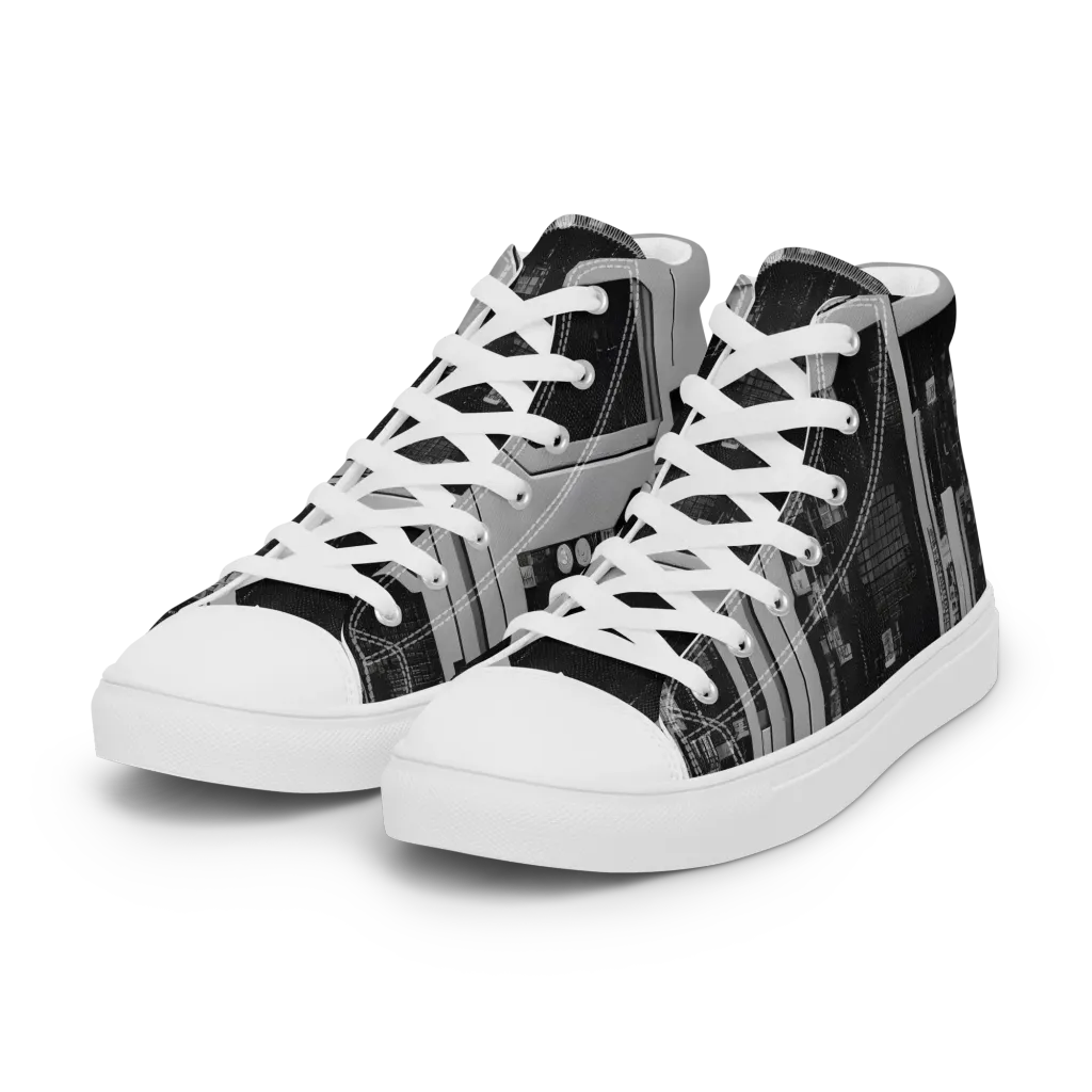 Concrete Harmony on Women's High Top Canvas Shoes — Left Front