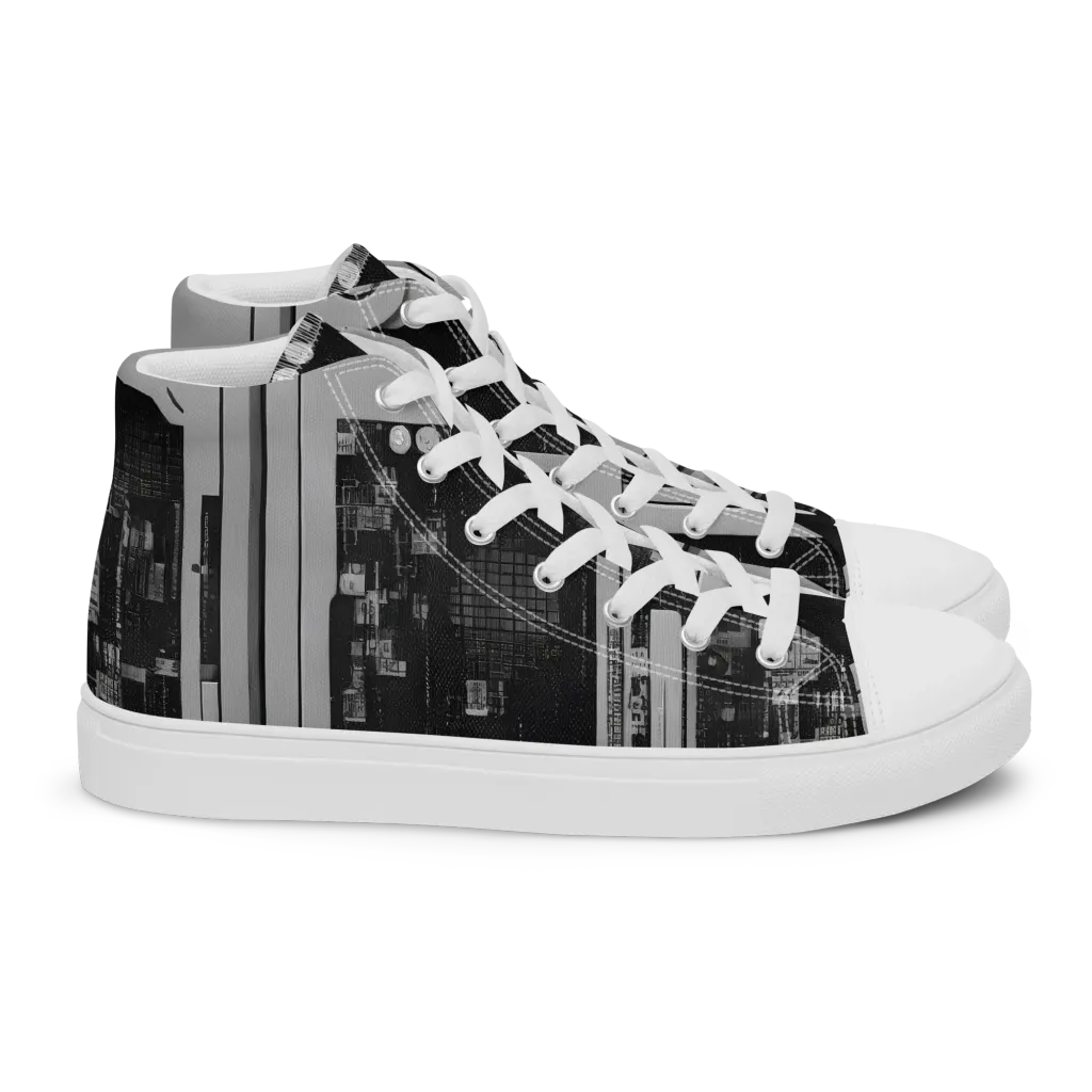 Concrete Harmony on Women's High Top Canvas Shoes — Right