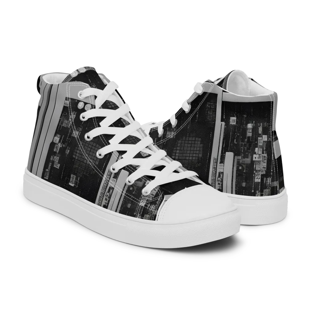 Concrete Harmony on Women's High Top Canvas Shoes — Right