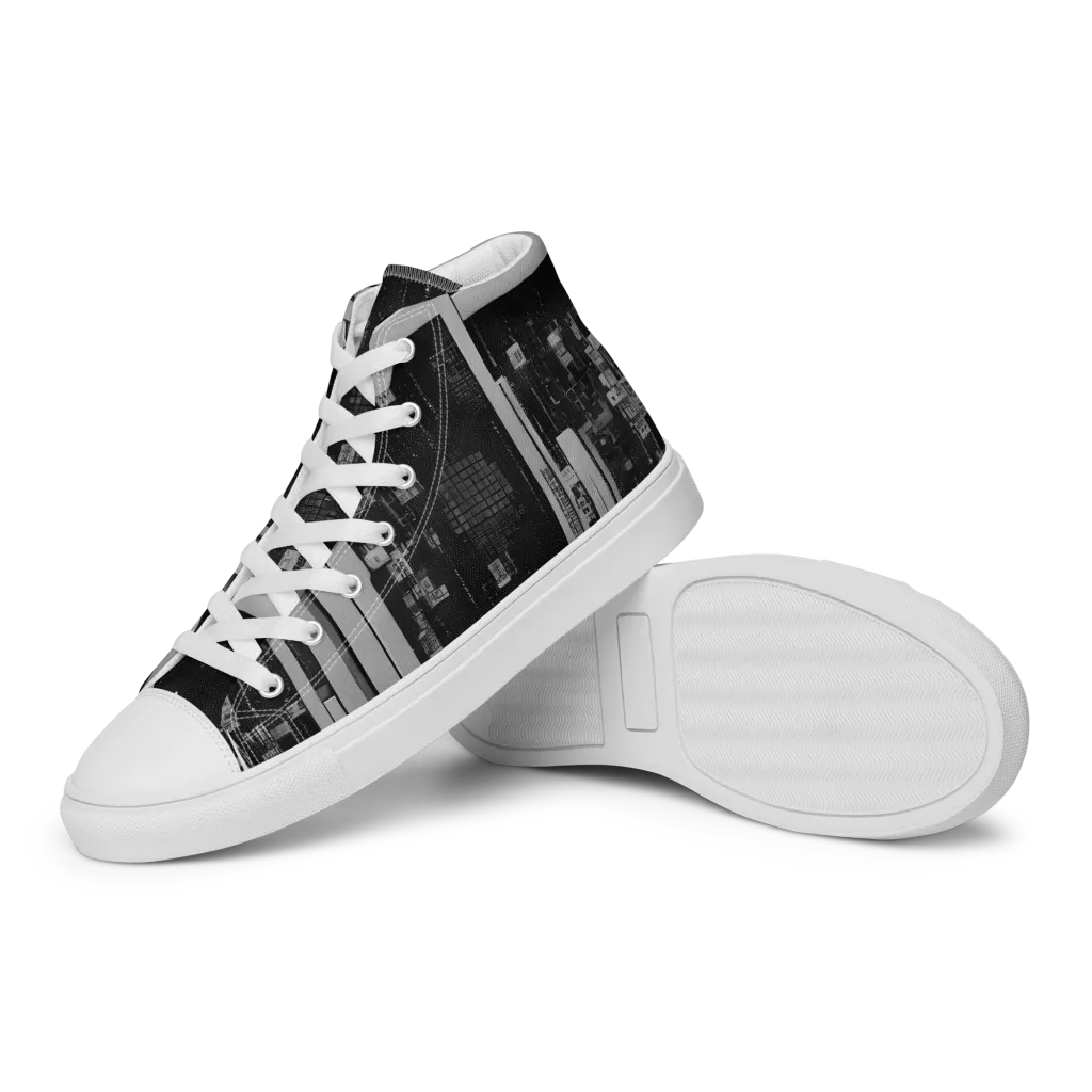 Concrete Harmony on Women's High Top Canvas Shoes — Left