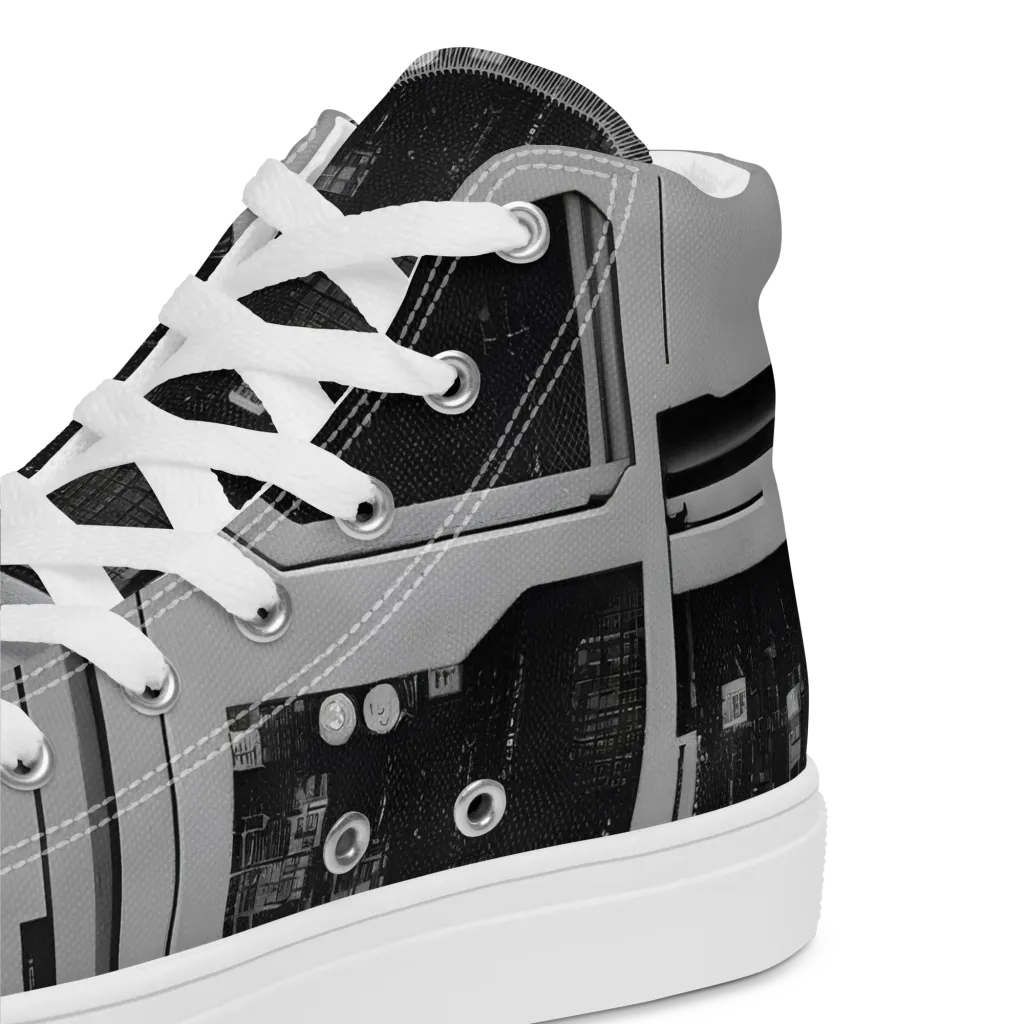 Concrete Harmony on Women's High Top Canvas Shoes — Product details 2