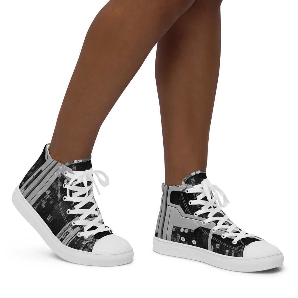 Concrete Harmony on Women's High Top Canvas Shoes — Right