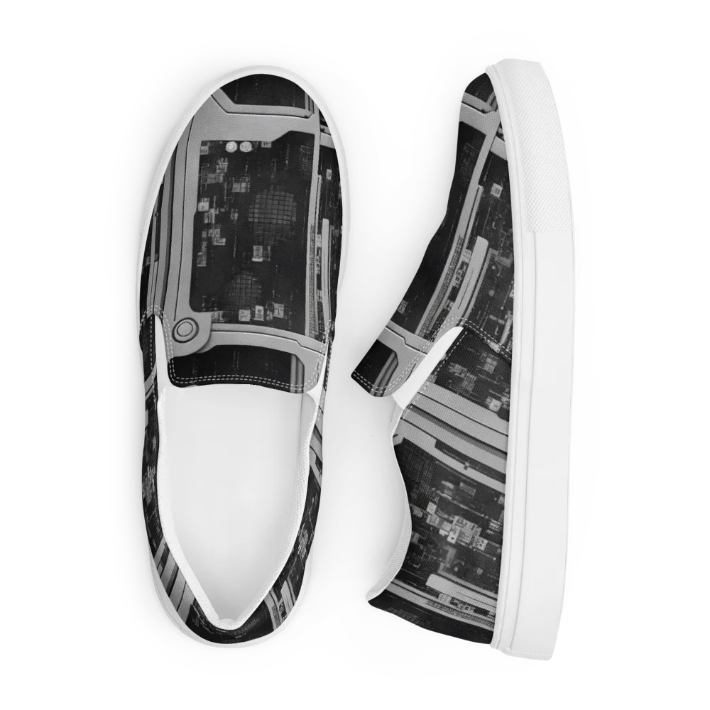 Concrete Harmony on Men's Slip-On Canvas Shoes — Front
