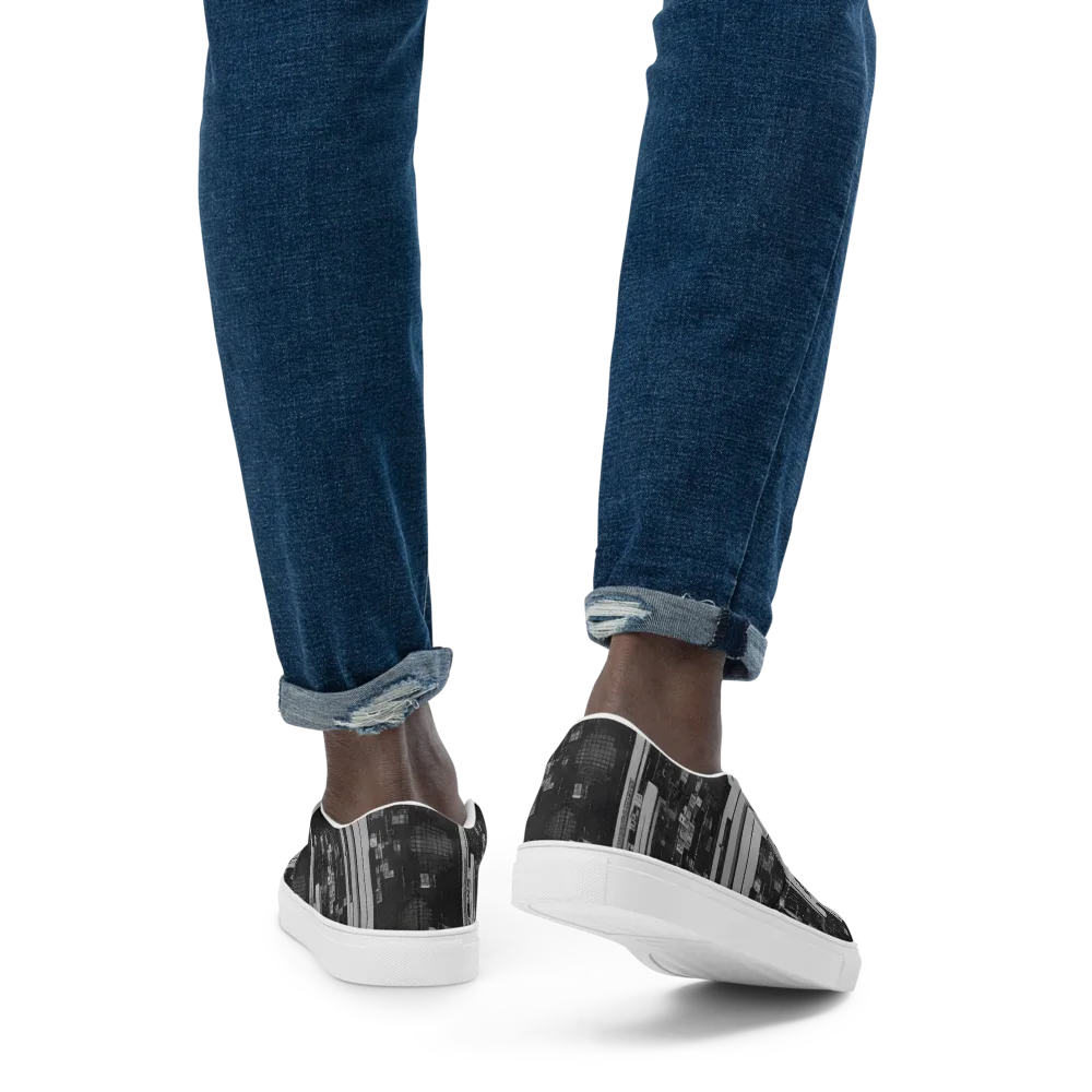Concrete Harmony on Men's Slip-On Canvas Shoes — Back