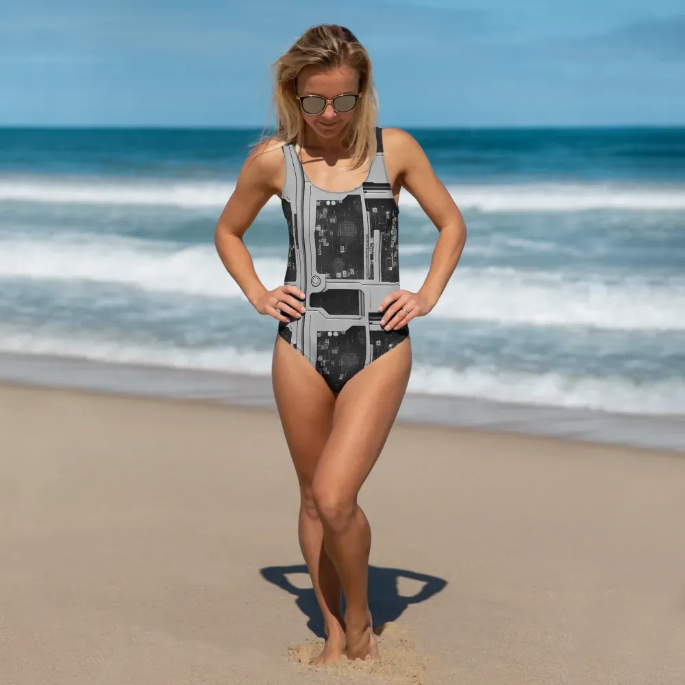 Concrete Harmony on One-Piece Swimsuit — Front