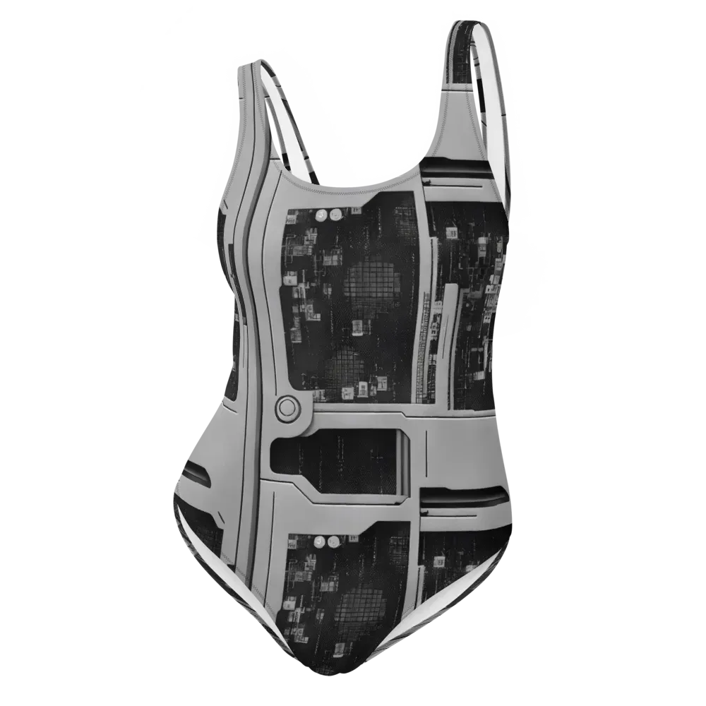 Concrete Harmony on One-Piece Swimsuit — Front