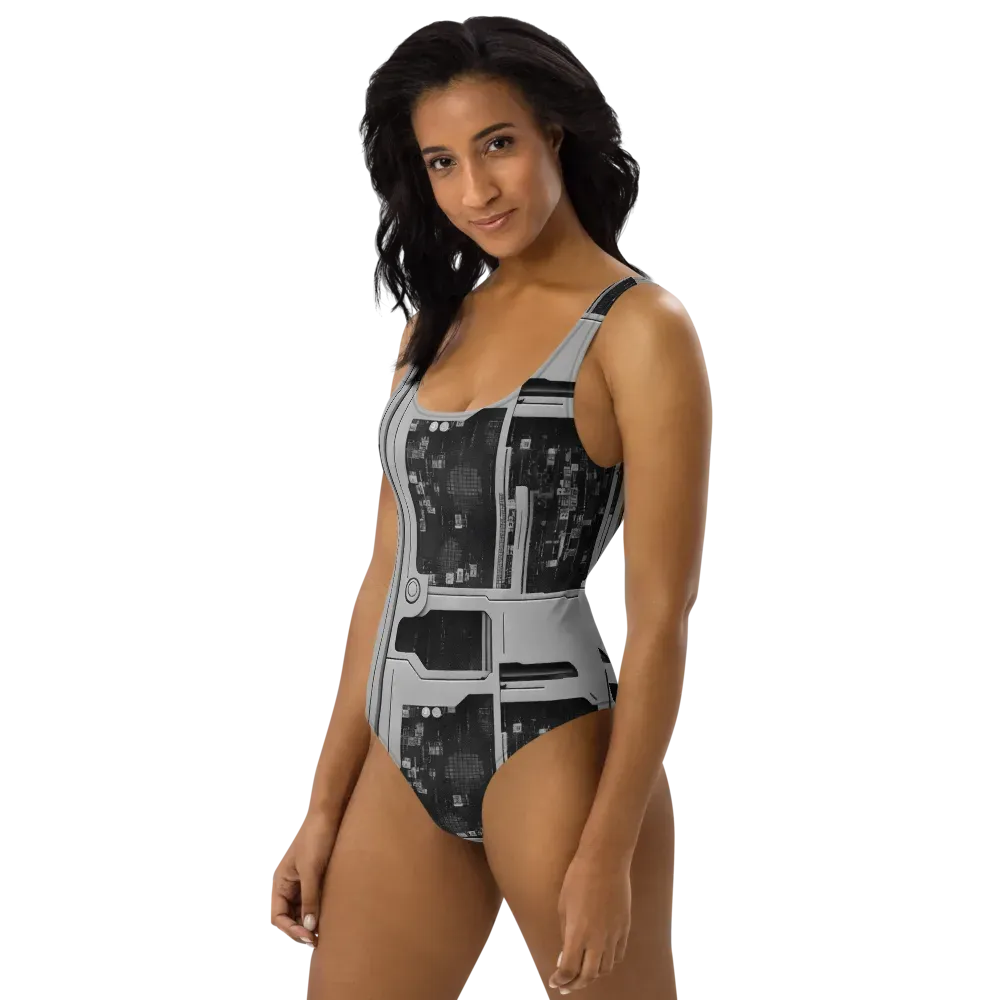 Concrete Harmony on One-Piece Swimsuit — Left