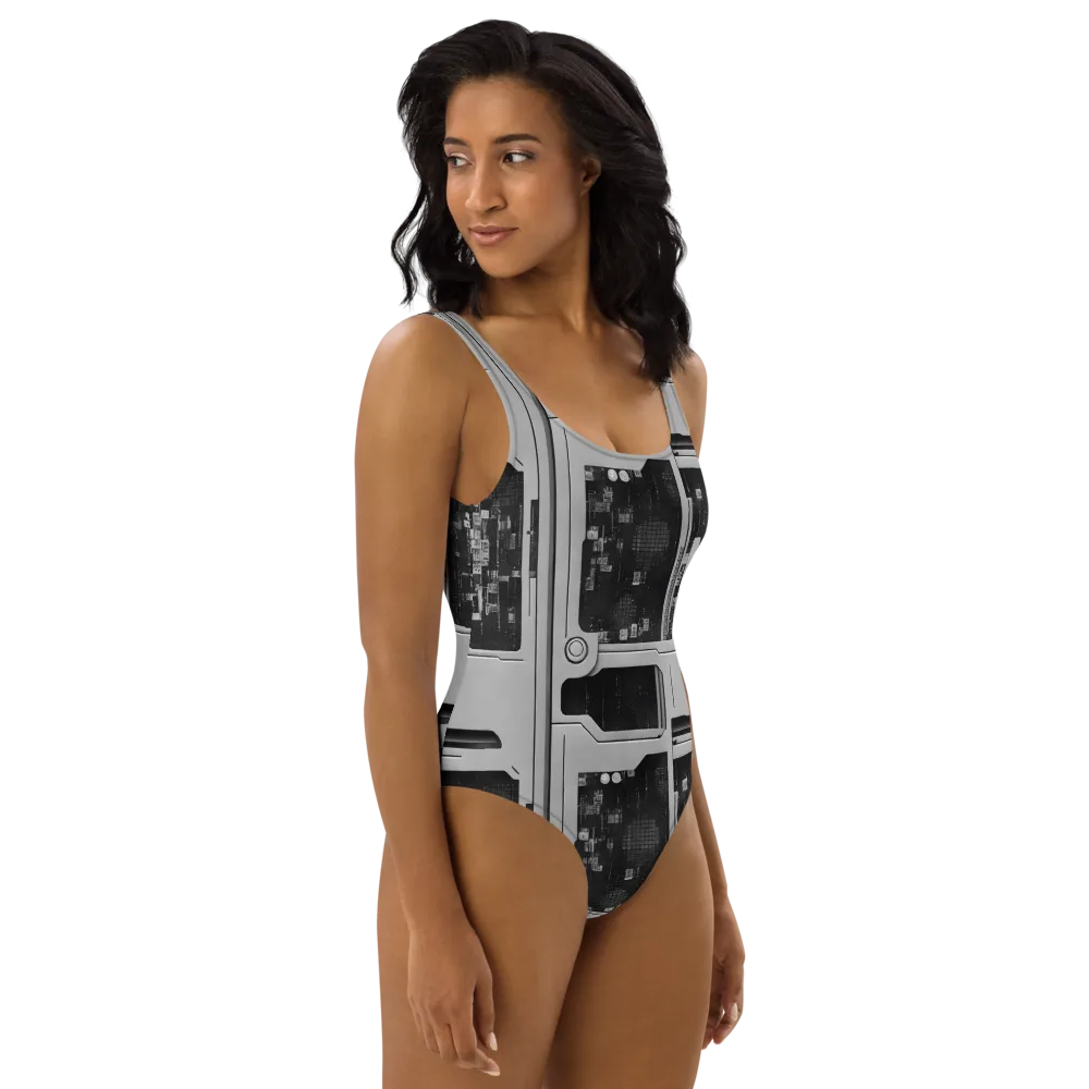 Concrete Harmony on One-Piece Swimsuit — Right