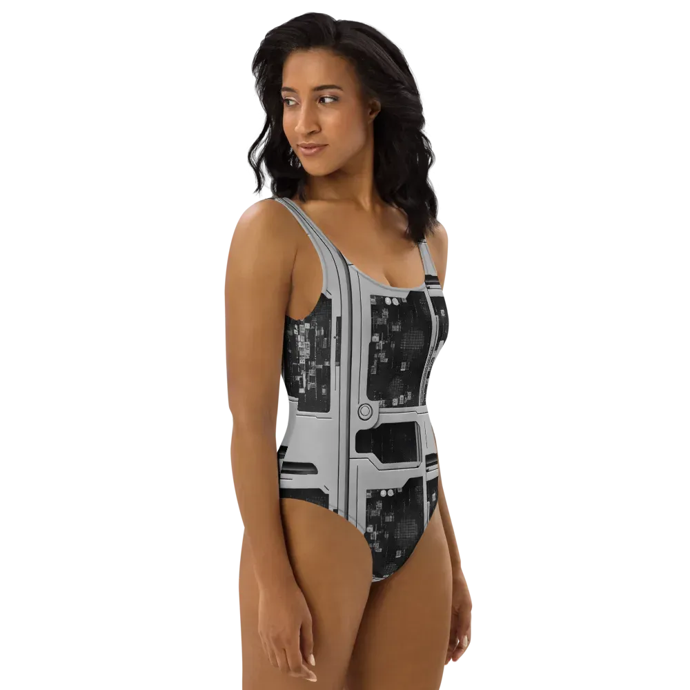 Concrete Harmony on One-Piece Swimsuit — Right