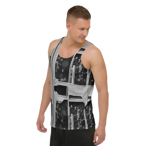 Concrete Harmony on a Men's Tank Top