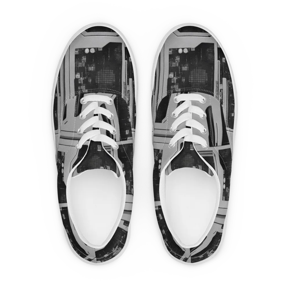 Concrete Harmony on Men's Lace-Up Canvas Shoes — Front
