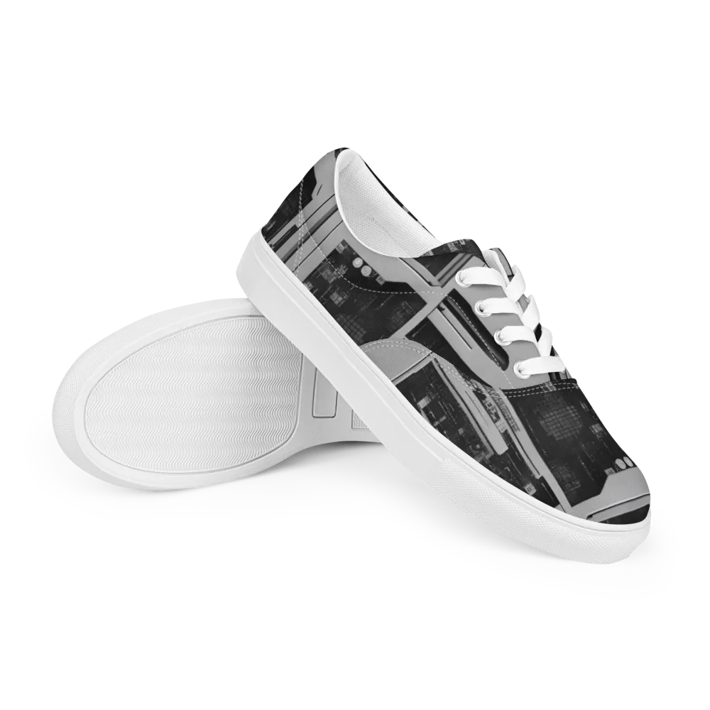 Concrete Harmony on Men's Lace-Up Canvas Shoes — Right Front