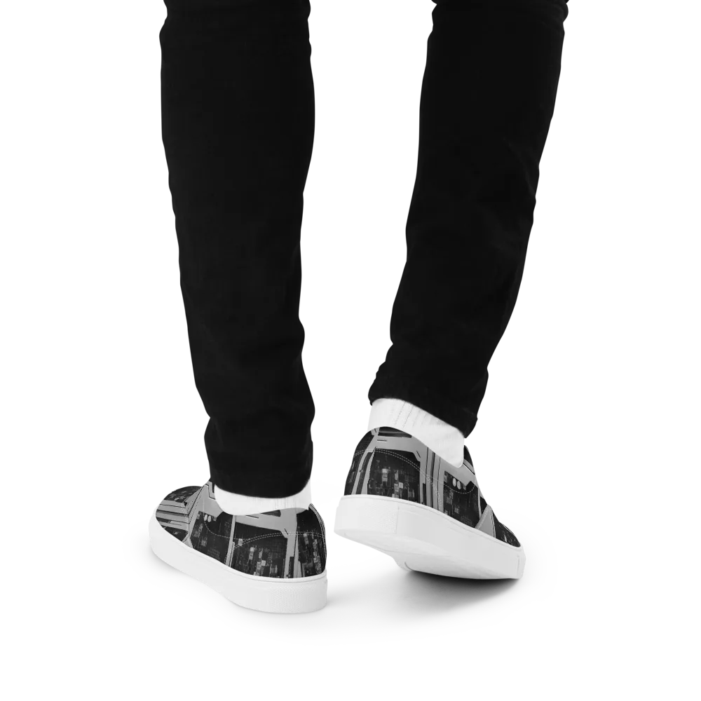 Concrete Harmony on Men's Lace-Up Canvas Shoes — Back