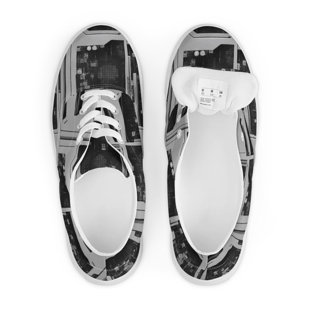Concrete Harmony on Men's Lace-Up Canvas Shoes — Front