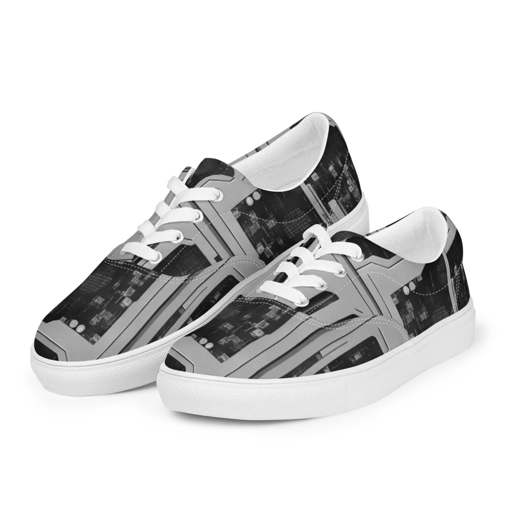 Concrete Harmony on Men's Lace-Up Canvas Shoes — Left Front