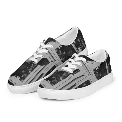 Concrete Harmony on a Men's Lace-Up Canvas Shoes