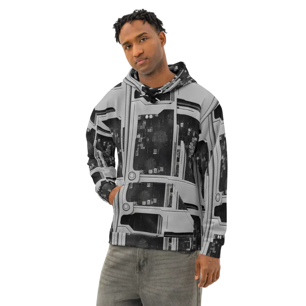 Concrete Harmony on Cotton Hoodie — Left Front