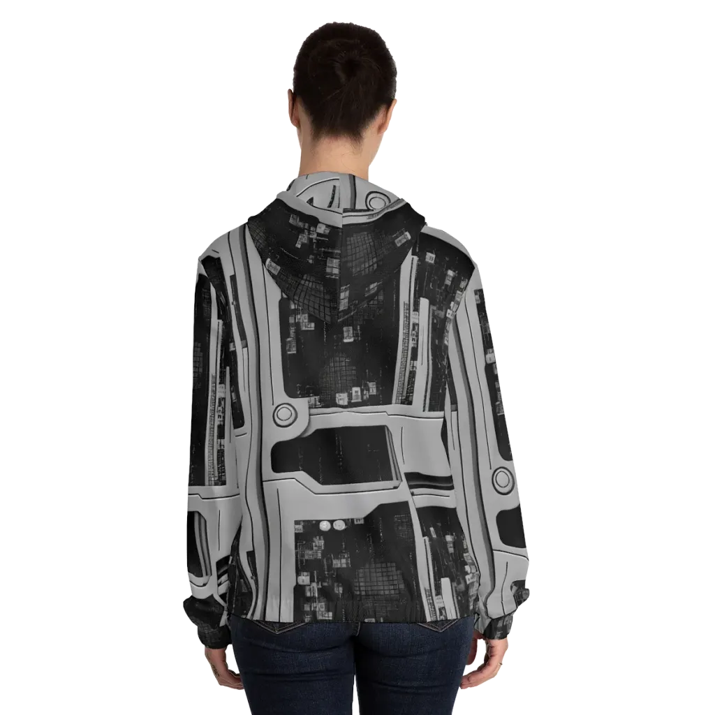 Concrete Harmony on Women's Full-Zip Hoodie — Back On Person