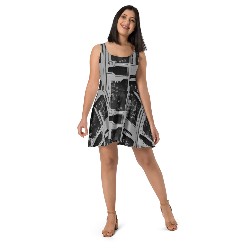 Concrete Harmony on Skater Dress — Front