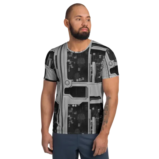 Concrete Harmony on a Men's Athletic T-Shirt