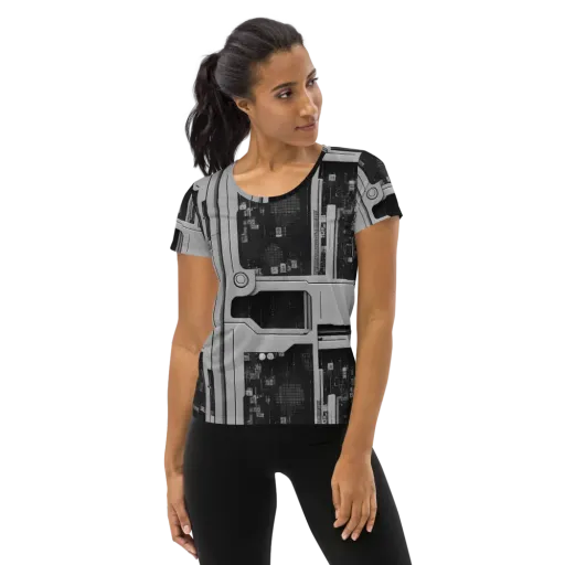 Concrete Harmony on a Women's Athletic T-Shirt