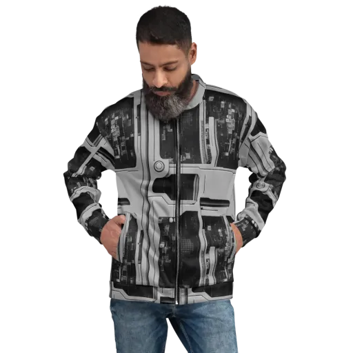 Concrete Harmony on a Bomber Jacket