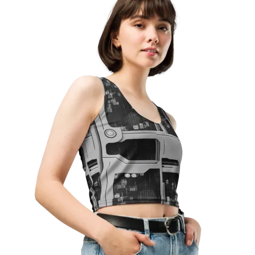 Concrete Harmony on a Crop Top