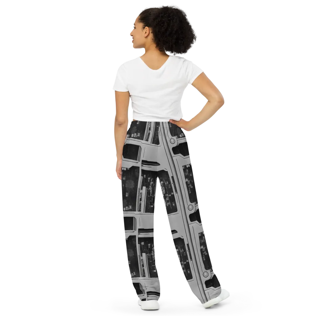 Concrete Harmony on Wide-Leg Pants — Back