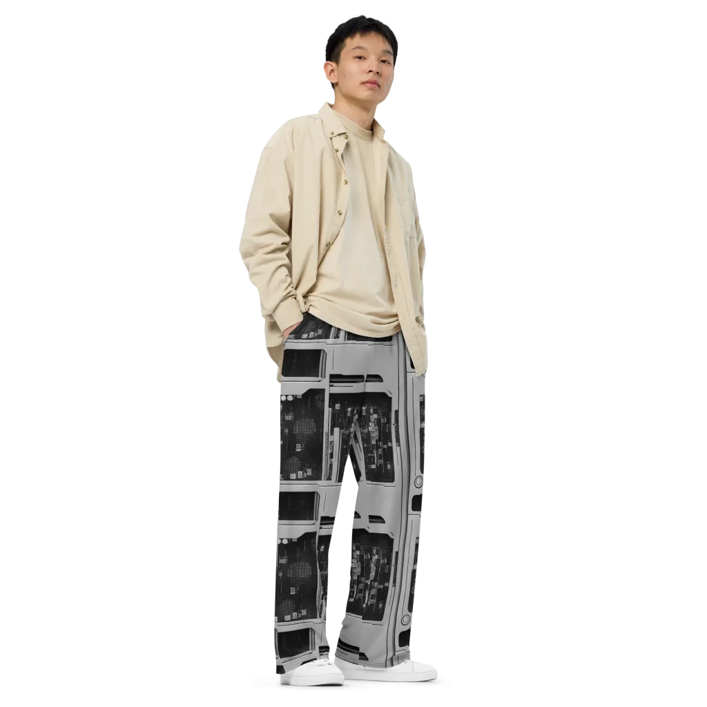 Concrete Harmony on Wide-Leg Pants — Right Front